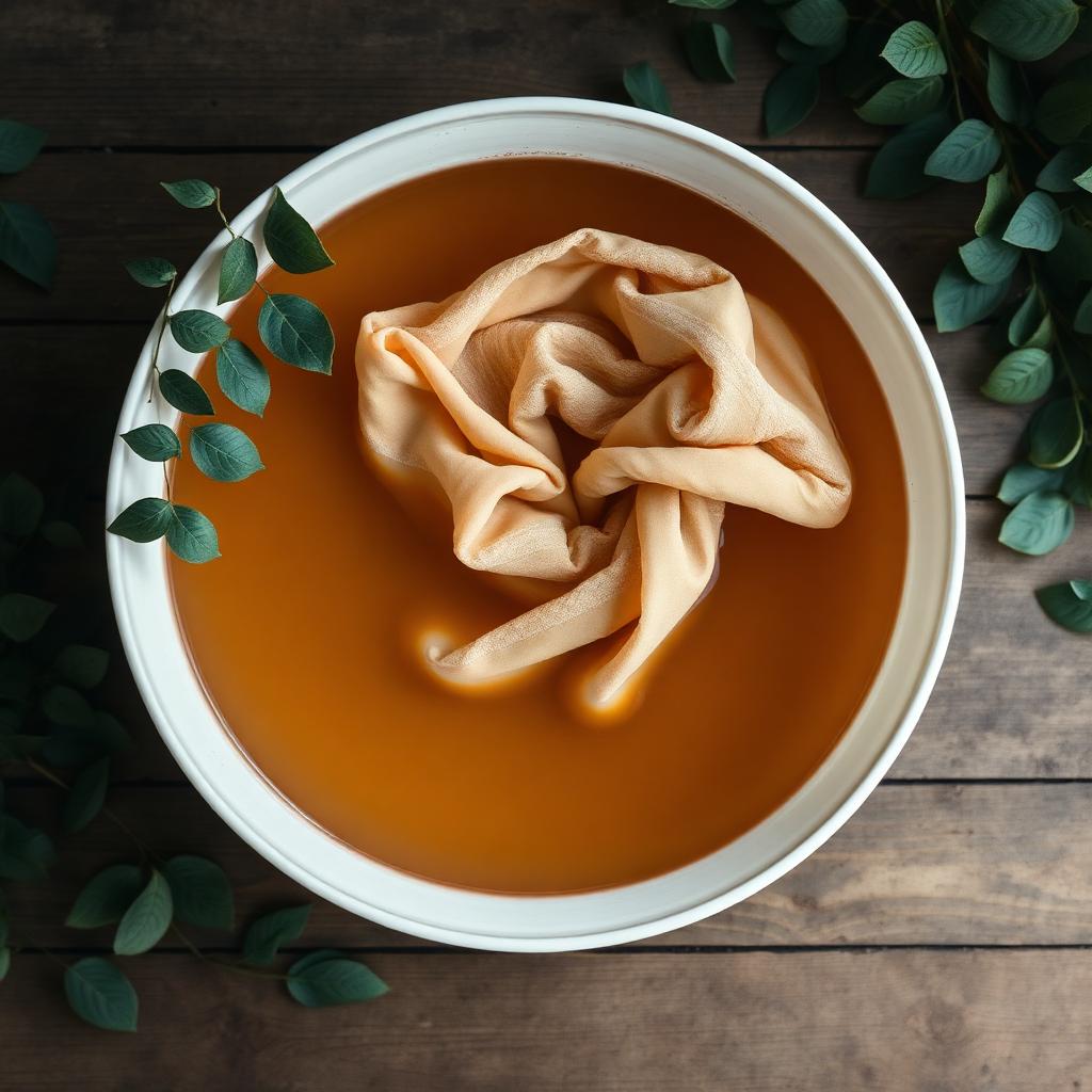 Natural plant dye vat with cotton fabric